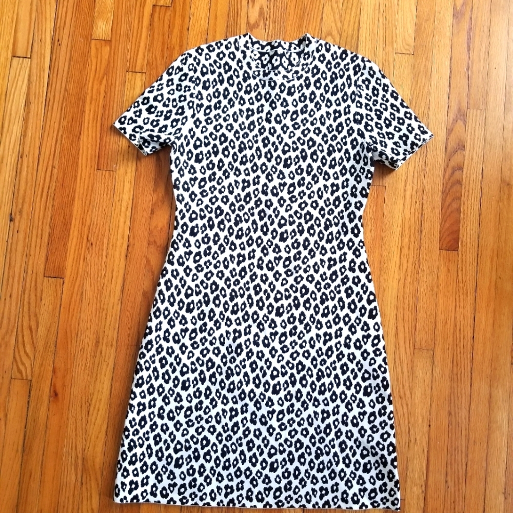 MK black and white leopard print dress